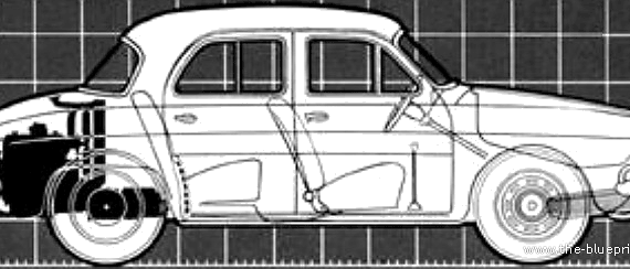 Renault Dauphine Gordini (1961) - Рено - чертежи, габариты, рисунки автомобиля