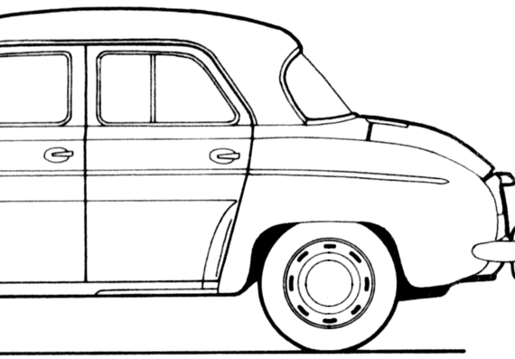 Renault Dauphine Gordini (1965) - Рено - чертежи, габариты, рисунки автомобиля