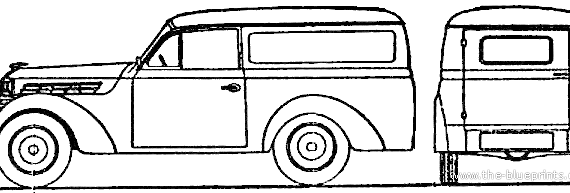 Renault Dauphinoise (1957) - Рено - чертежи, габариты, рисунки автомобиля