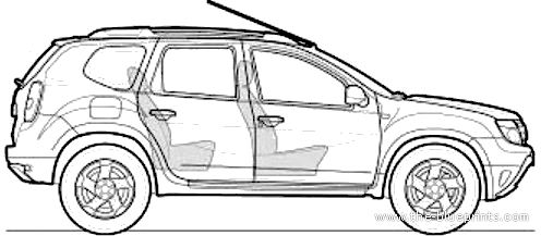 Renault Duster (2013) - Рено - чертежи, габариты, рисунки автомобиля