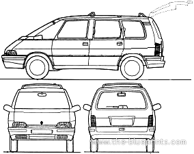 Renault Espace II (1995) - Рено - чертежи, габариты, рисунки автомобиля