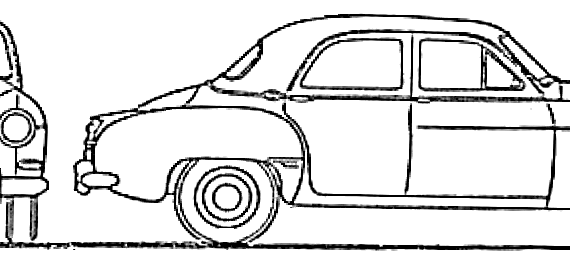 Renault Fregate (1958) - Рено - чертежи, габариты, рисунки автомобиля