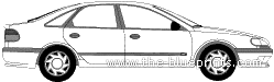 Renault Laguna (1999) - Рено - чертежи, габариты, рисунки автомобиля