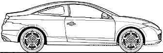 Renault Laguna Coupe 2.0 dCi 180 (2009) - Рено - чертежи, габариты, рисунки автомобиля