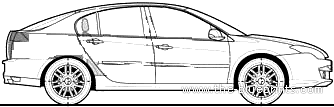 Renault Laguna III 2.0 dCi 150 (2008) - Рено - чертежи, габариты, рисунки автомобиля