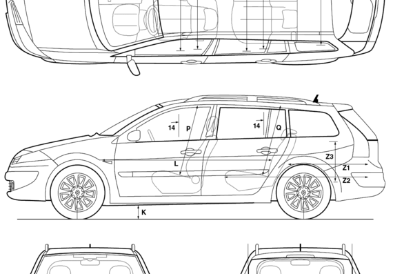 Renault Megane Station (2005) - Renault - drawings, dimensions, pictures of the car