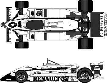 Renault RE40 F1 GP (1983) - Рено - чертежи, габариты, рисунки автомобиля