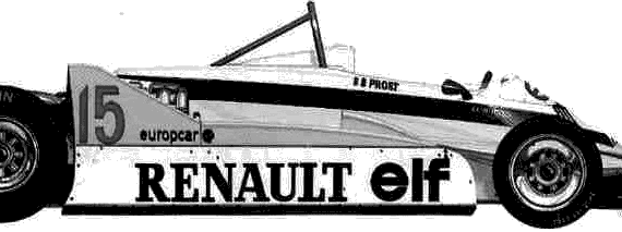 Renault RE 30 F1 (1981) - Рено - чертежи, габариты, рисунки автомобиля