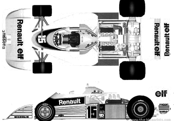 Renault RS01 F1 GP (1977) - Рено - чертежи, габариты, рисунки автомобиля
