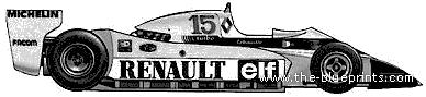 Renault RS11 F1 GP (1979) - Рено - чертежи, габариты, рисунки автомобиля