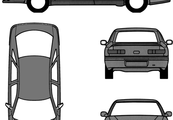 Renault Safrane Phase II - Рено - чертежи, габариты, рисунки автомобиля