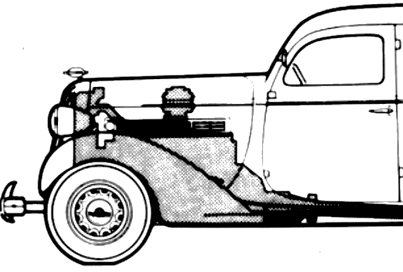 Reo Flying Clowd 4-Door Sedan (1936) - Different cars - drawings, dimensions, pictures of the car