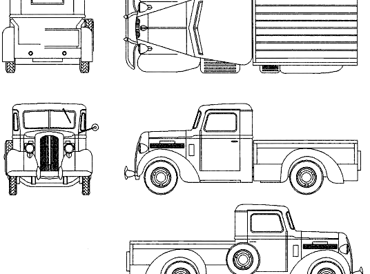 Reo Speedwagon (1937) - Разные автомобили - чертежи, габариты, рисунки автомобиля
