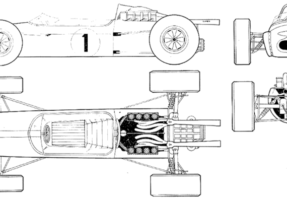 Repco Brabham B24 - Гоночный Classics - чертежи, габариты, рисунки автомобиля