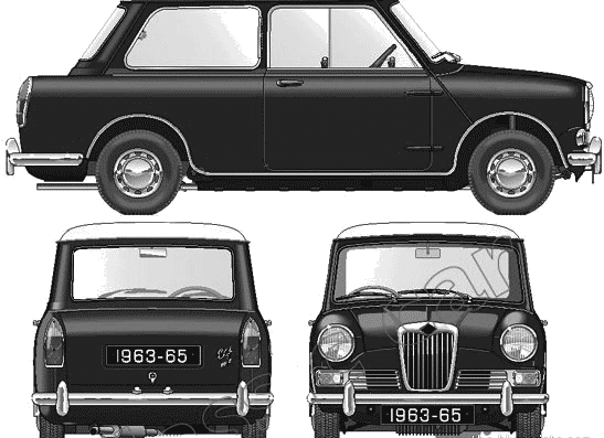 Riley Elf Mk.II (1963) - Рилей - чертежи, габариты, рисунки автомобиля