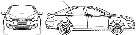Roewe 550 (2009) - Разные автомобили - чертежи, габариты, рисунки автомобиля