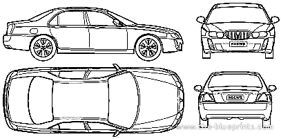 Roewe 750 (2007) - Разные автомобили - чертежи, габариты, рисунки автомобиля