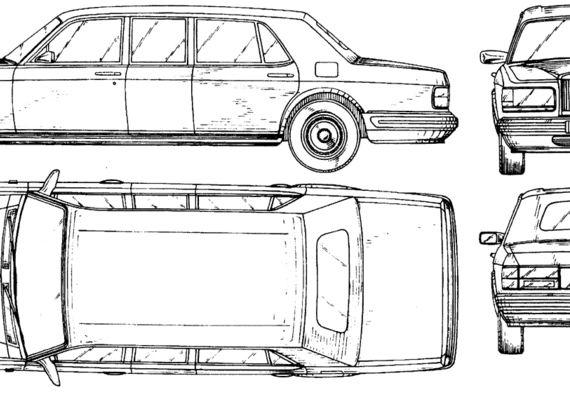 Rolls-Royce Corniche Limo - Роллс Ройс - чертежи, габариты, рисунки автомобиля