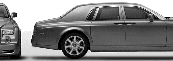 Rolls-Royce Phantom (2010) - Роллс Ройс - чертежи, габариты, рисунки автомобиля
