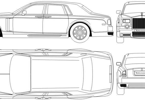 Rolls-Royce Phantom Conqueror Mansory - Роллс Ройс - чертежи, габариты, рисунки автомобиля