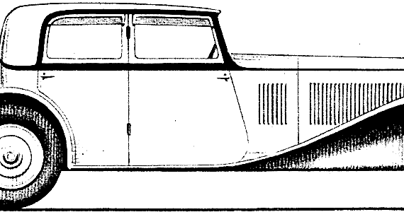 Rolls-Royce Phantom III Hooper (1932) - Роллс Ройс - чертежи, габариты, рисунки автомобиля