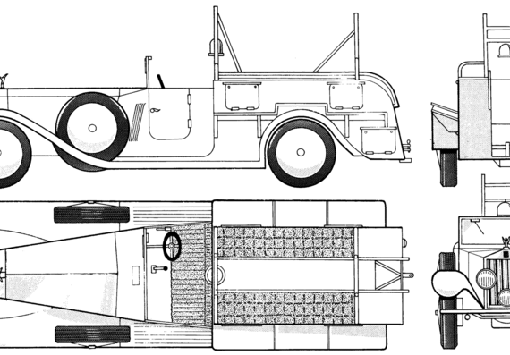 Rolls-Royce Phantomi Fire Engine (1930) - Роллс Ройс - чертежи, габариты, рисунки автомобиля