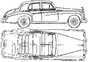 Rolls-Royce Silver Cloud (1955) - Роллс Ройс - чертежи, габариты, рисунки автомобиля