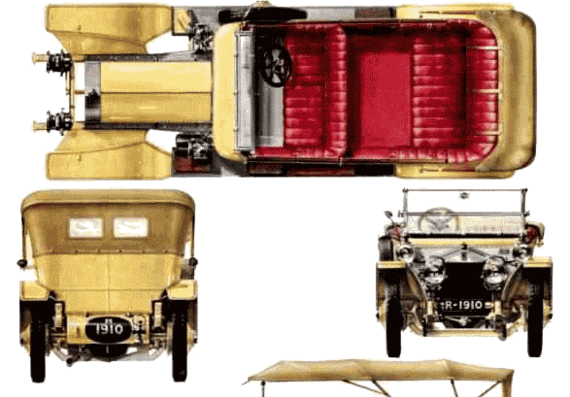 Rolls-Royce Silver Ghost Barker Torpedo Tourer (1910) - Rolls Royce - drawings, dimensions, pictures of the car