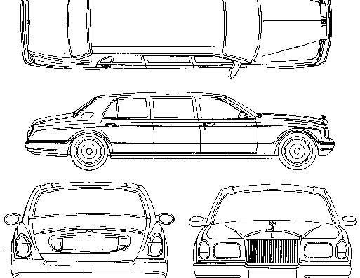 Rolls-Royce Silver Seraph Limousine - Роллс Ройс - чертежи, габариты, рисунки автомобиля
