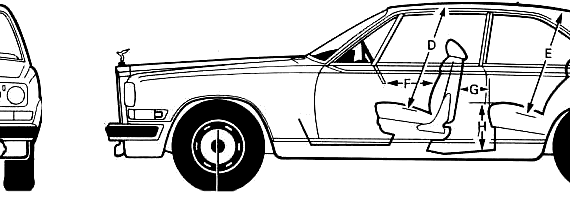 Rolls Royce Camargue (1981) - Роллс Ройс - чертежи, габариты, рисунки автомобиля