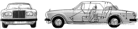 Rolls Royce Corniche (1977) - Роллс Ройс - чертежи, габариты, рисунки автомобиля
