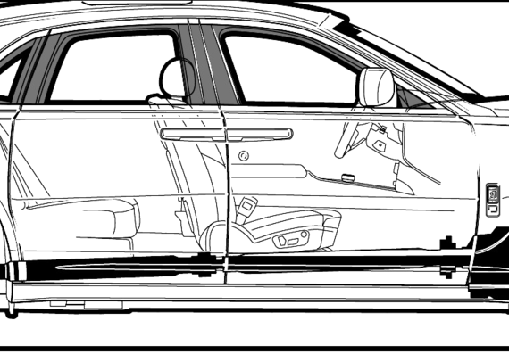 Rols-Royce Ghost (2010) - Роллс Ройс - чертежи, габариты, рисунки автомобиля