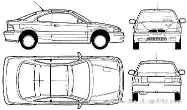 Rover 220 GTi Coupe - Ровер - чертежи, габариты, рисунки автомобиля