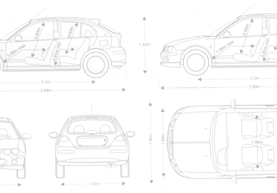 Rover 25 - Rover - drawings, dimensions, pictures of the car
