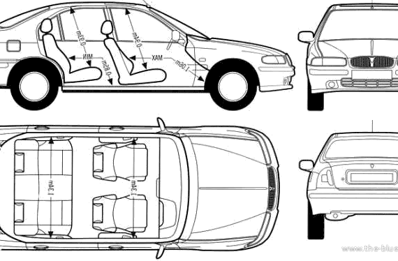 Rover 416 (1998) - Ровер - чертежи, габариты, рисунки автомобиля