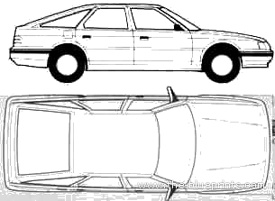 Rover 800 Mk1 5-Door (1988) - Ровер - чертежи, габариты, рисунки автомобиля