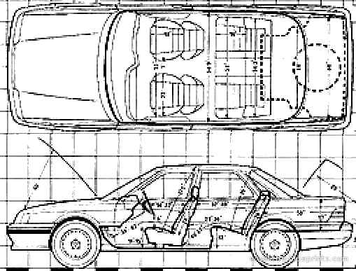 Rover 825i (1986) - Ровер - чертежи, габариты, рисунки автомобиля