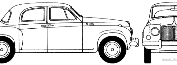 Rover P4 90 (1955) - Ровер - чертежи, габариты, рисунки автомобиля