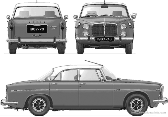 Rover P5B Coupe (1967) - Ровер - чертежи, габариты, рисунки автомобиля