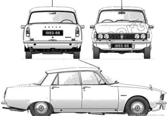 Rover P6 2000 (1963) - Ровер - чертежи, габариты, рисунки автомобиля