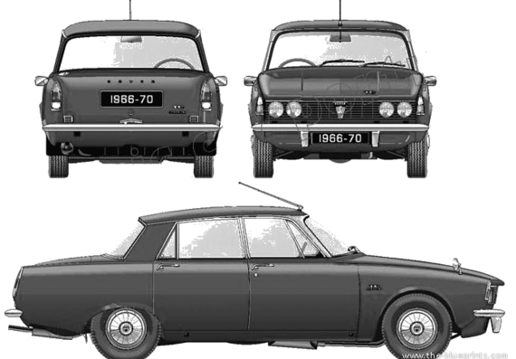 Rover P6 2000 TC (1967) - Ровер - чертежи, габариты, рисунки автомобиля