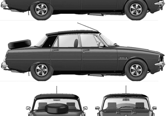 Rover P6 3500S Series II (1972) - Rover - drawings, dimensions, pictures of the car