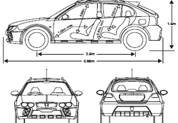 Rover Streetwise 5 Door - Ровер - чертежи, габариты, рисунки автомобиля