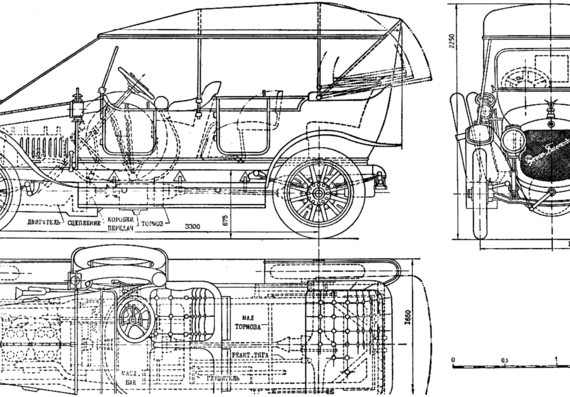 Russo-Balt S24 - Разные автомобили - чертежи, габариты, рисунки автомобиля