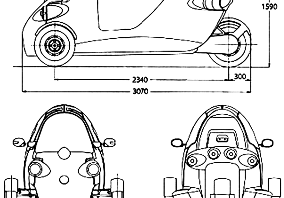 S.A.M . Re-volt - Разные автомобили - чертежи, габариты, рисунки автомобиля