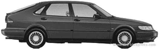 Saab 9-3 5-Door - Сааб - чертежи, габариты, рисунки автомобиля