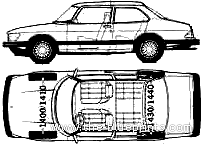 Saab 900 5-Door (1985) - Сааб - чертежи, габариты, рисунки автомобиля