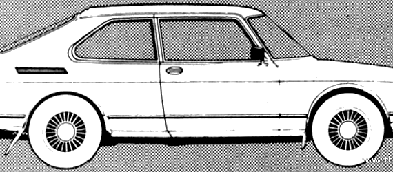 Saab 900 Turbo 3-Door (1981) - Сааб - чертежи, габариты, рисунки автомобиля