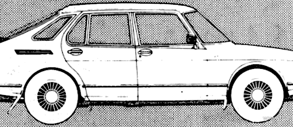 Saab 900 Turbo 5-Door (1980) - Сааб - чертежи, габариты, рисунки автомобиля