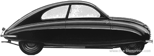 Saab 92 001 (1948) - Сааб - чертежи, габариты, рисунки автомобиля